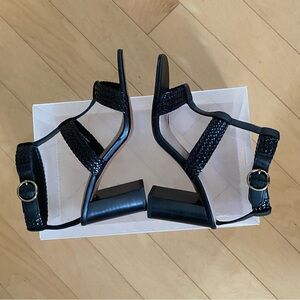 Banana Republic Black Woven Strap Heels